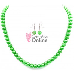 Colier cu cercei AS24LL Argintiu cu perle sidefate May Green